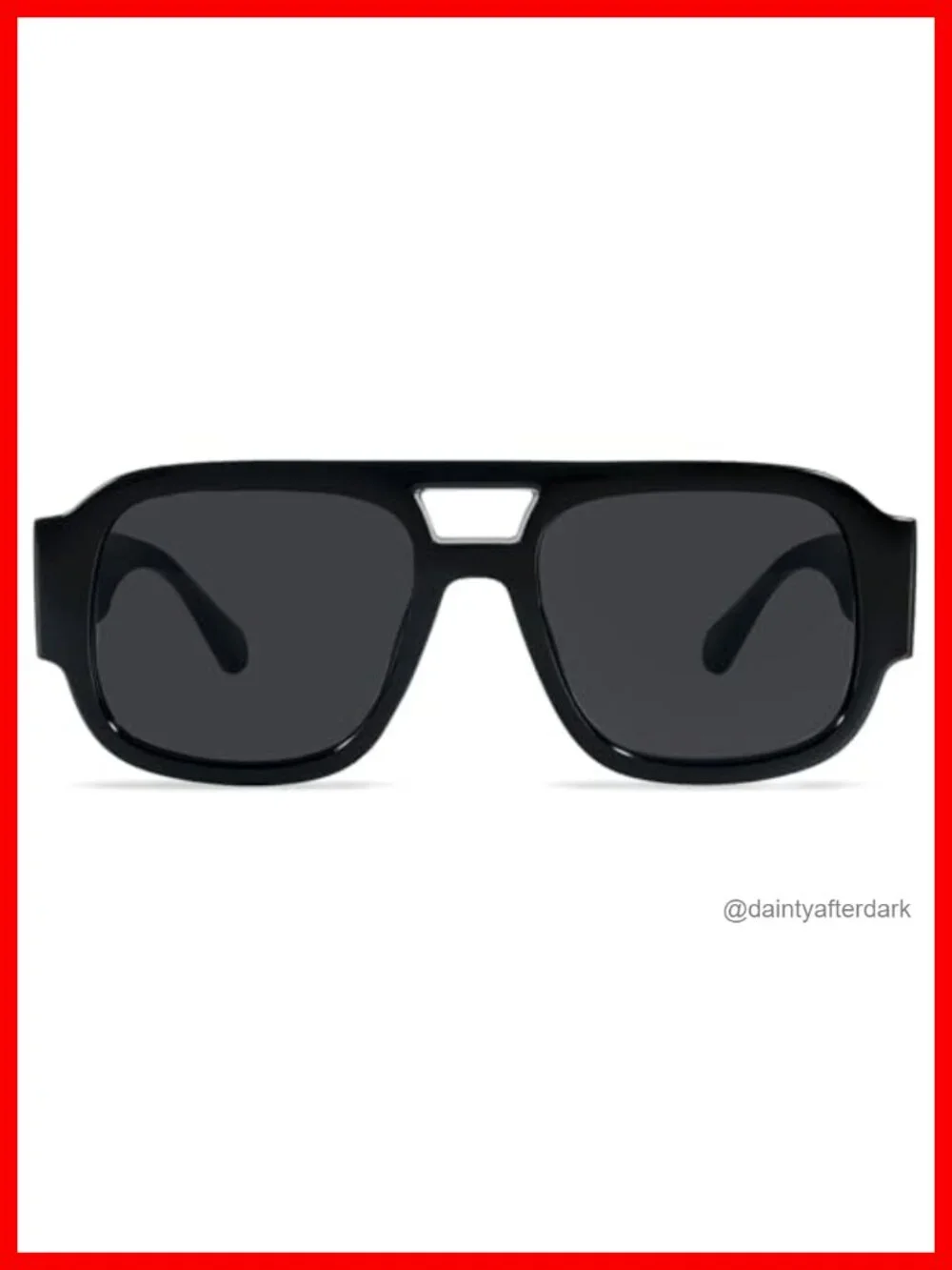 Oversized Square Aviator Sunglasses Retro 70s Chunky Frame UV Protection